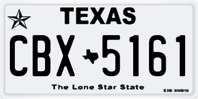 TX license plate CBX5161