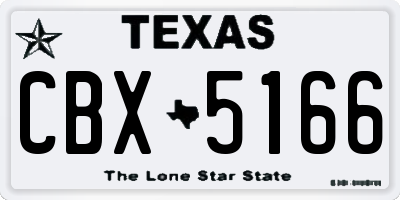 TX license plate CBX5166