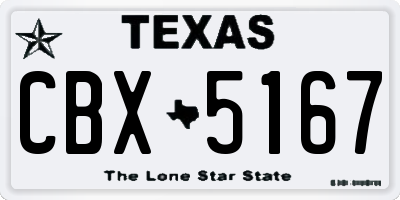 TX license plate CBX5167