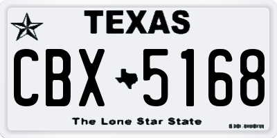 TX license plate CBX5168