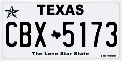 TX license plate CBX5173