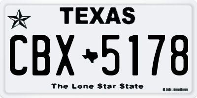 TX license plate CBX5178