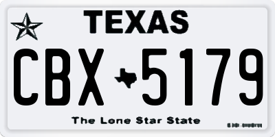 TX license plate CBX5179