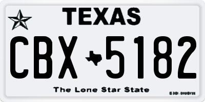 TX license plate CBX5182