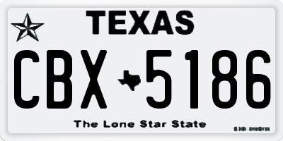TX license plate CBX5186