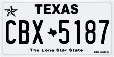 TX license plate CBX5187