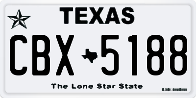 TX license plate CBX5188