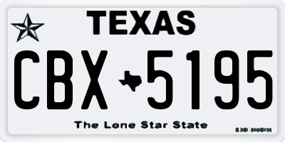 TX license plate CBX5195