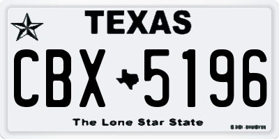TX license plate CBX5196