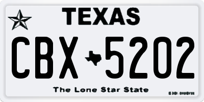 TX license plate CBX5202