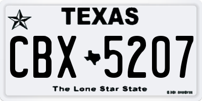 TX license plate CBX5207