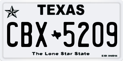 TX license plate CBX5209