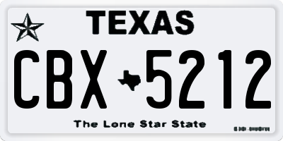 TX license plate CBX5212