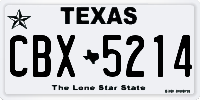 TX license plate CBX5214