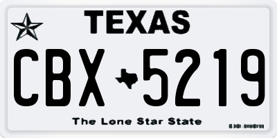 TX license plate CBX5219