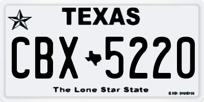 TX license plate CBX5220