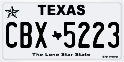 TX license plate CBX5223