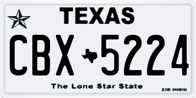 TX license plate CBX5224