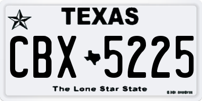 TX license plate CBX5225