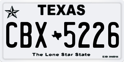 TX license plate CBX5226