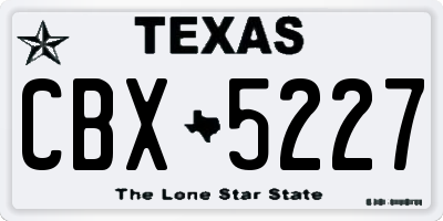 TX license plate CBX5227