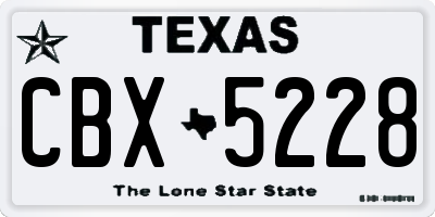 TX license plate CBX5228
