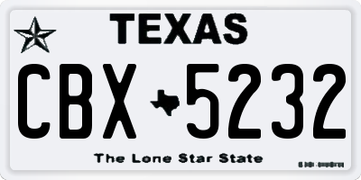 TX license plate CBX5232