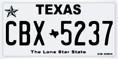 TX license plate CBX5237