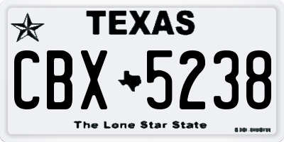 TX license plate CBX5238
