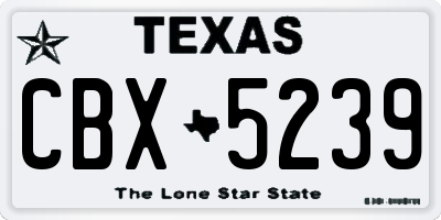 TX license plate CBX5239