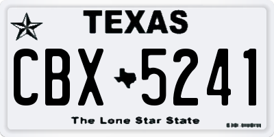 TX license plate CBX5241