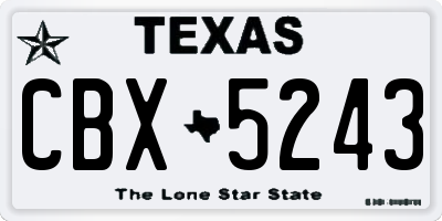 TX license plate CBX5243
