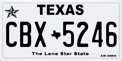 TX license plate CBX5246