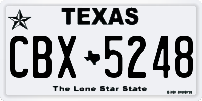 TX license plate CBX5248