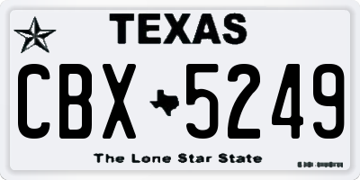 TX license plate CBX5249