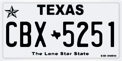TX license plate CBX5251