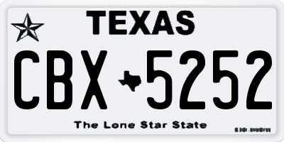 TX license plate CBX5252