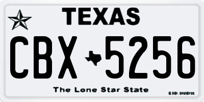 TX license plate CBX5256