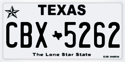 TX license plate CBX5262