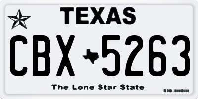 TX license plate CBX5263