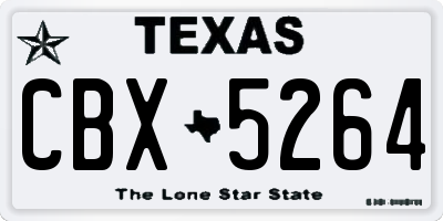TX license plate CBX5264