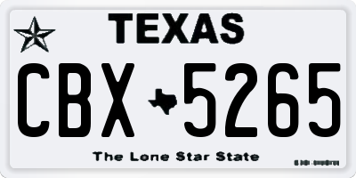 TX license plate CBX5265