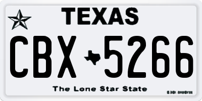 TX license plate CBX5266