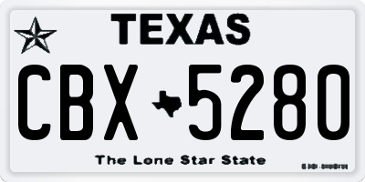 TX license plate CBX5280