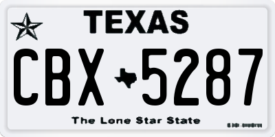 TX license plate CBX5287