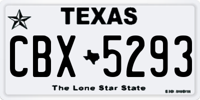 TX license plate CBX5293