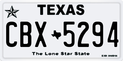 TX license plate CBX5294