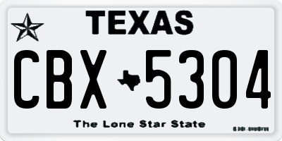 TX license plate CBX5304