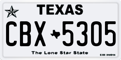 TX license plate CBX5305