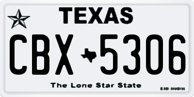 TX license plate CBX5306